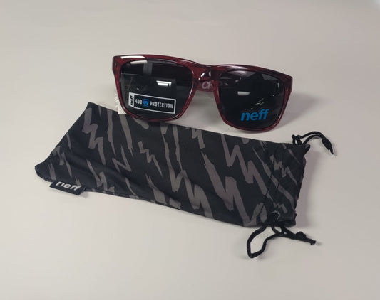 NEW Neff Chip Maroon Sunglasses + pouch Msrp$20