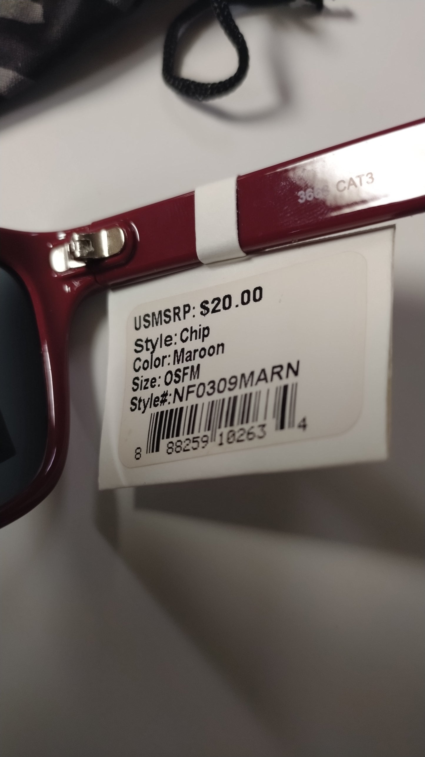 NEW Neff Chip Maroon Sunglasses + pouch Msrp$20