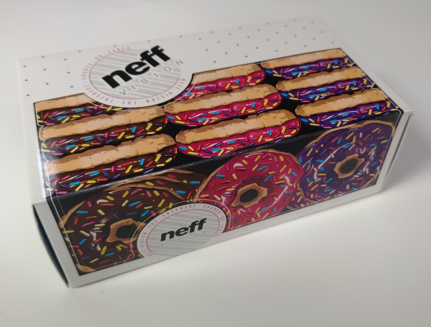 NEW Neff Brodie Pink/Blue/Green Sunglasses + pouch Msrp $50