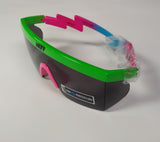 NEW Neff Brodie Pink/Blue/Green Sunglasses + pouch Msrp $50