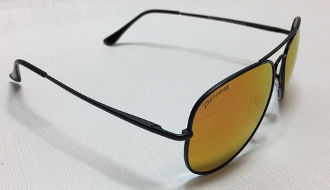 NEW Peppers Eyewear Freeway Black Red Mirror Aviator Polarized Sunglasses Ret$35