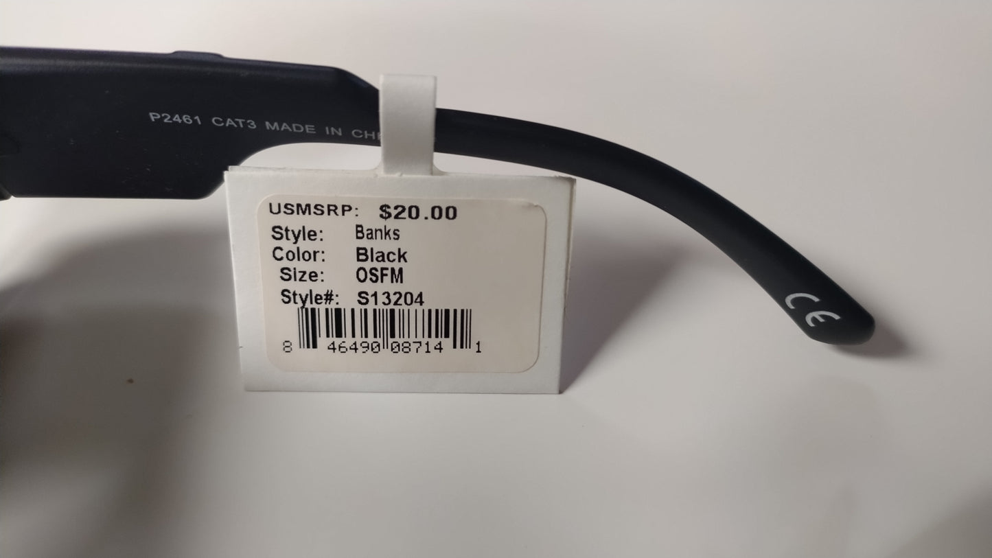 NEW Neff Banks Black Sunglasses + pouch Msrp$20