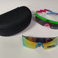NEW Neff Brodie Pink/Blue/Green Sunglasses + pouch Msrp $50