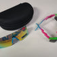 NEW Neff Brodie Pink/Blue/Green Sunglasses + pouch Msrp $50