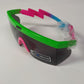 NEW Neff Brodie Pink/Blue/Green Sunglasses + pouch Msrp $50