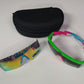 NEW Neff Brodie Pink/Blue/Green Sunglasses + pouch Msrp $50