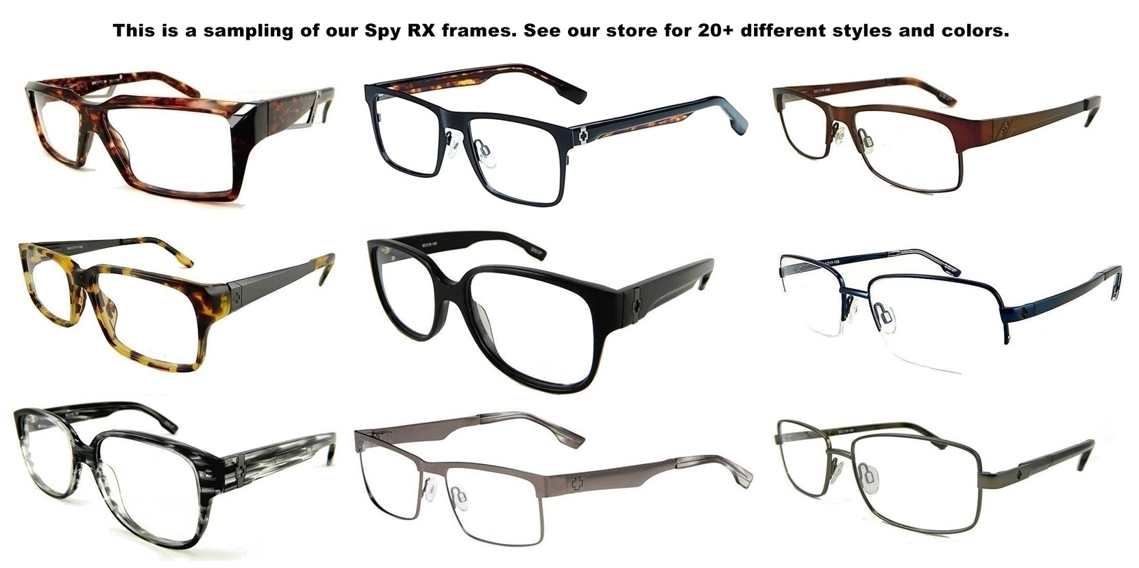 New Genuine Spy Rx Prescription Eyeglasses Frames Mens All Styles&Colors Ret$160