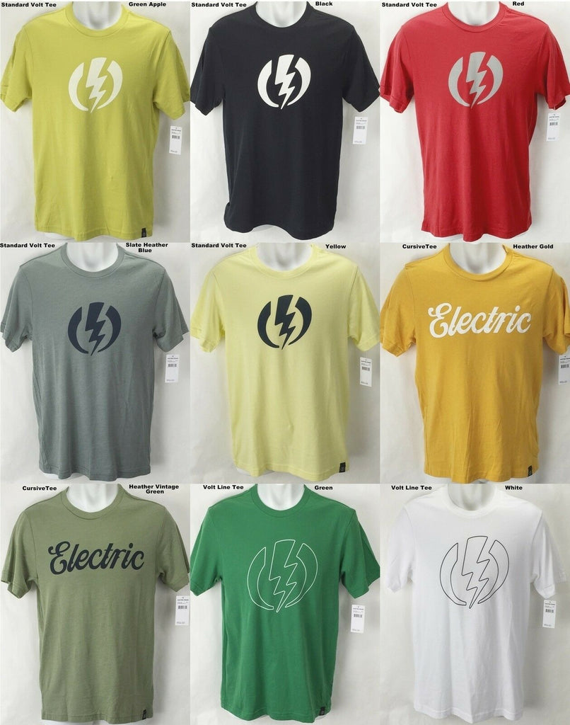 NEW Electric Visual Volt Mens S,M,L,XL,XXL Snow Skate Cotton Tee Shirt Msrp$22