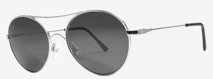 NEW Electric Huxley Platinum Grey Round Wire Rim Sunglasses + Case Msrp$150