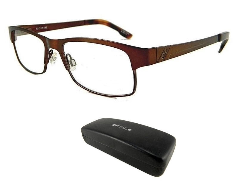 New Spy Optic Miles 52 17 145 Brown Mens Rx Prescription Eyeglass Frames Rt$160