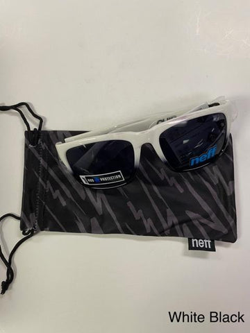 NEW Neff Chip Sunglasses White & Black with pouch MSRP $20
